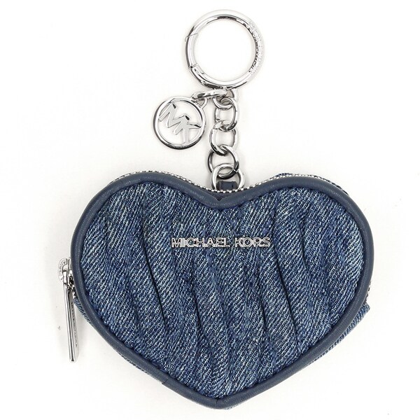 【海外限定品】マイケルコース ケース キーチャーム 小銭入れ ネイビー 青 JET SET TRAVEL HEART COIN POUCH KEY FOB Key Fob | マイケル・コース