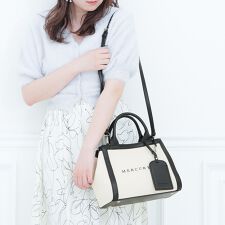 【MERCURYDUO/マーキュリーデュオ 】 軽量キャンバスロゴ　2wayトートバッグ