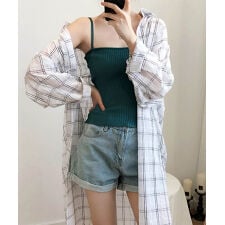 リブ ニットキャミソール サマーニット
