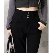 ハイウエスト デニムパンツ レディース