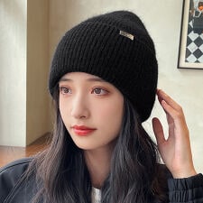ニット帽 レディース帽子 厚手 秋冬韓国