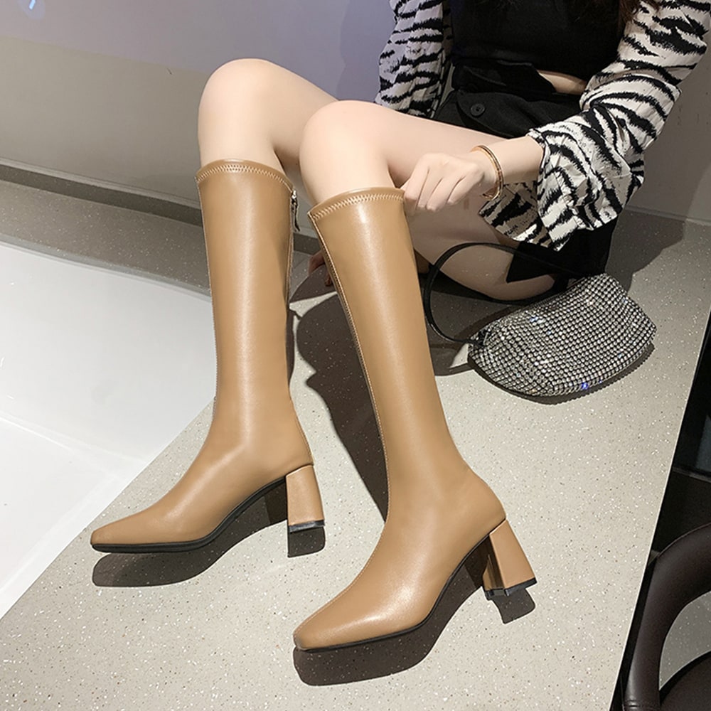超美品❤︎ロングブーツ 楽天市場】【SALE】 厚底ストレッチフィット美脚ロングブーツ