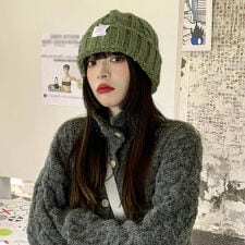 ケーブル編み ニット帽子 レディース秋冬