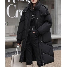 フェイクダウンコート ロング 中綿コード