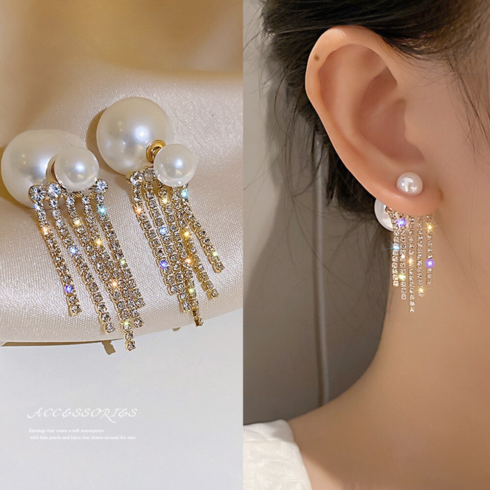 p098b【人気商品✧】連続パールピアス　ゴールド　パーティー　結婚式　ドレス 楽天市場】パール フープ ピアス 耳飾り アクセサリー パール
