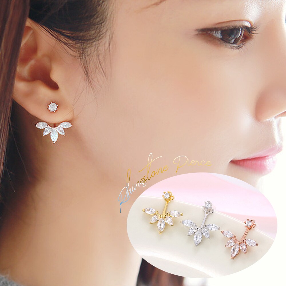 フラワーピアス　ミニサイズ BLUE LEAF ピアス フラワー 花 小ぶり 小さめ サージカル