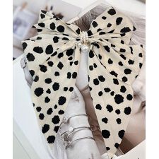 千鳥格子柄リボンバレッタ ヘアクリップ