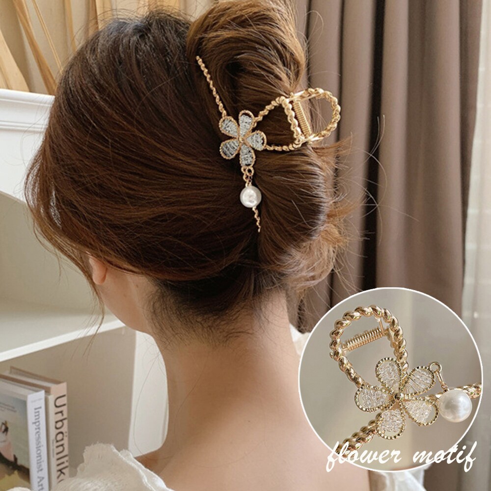 フラワーバンスクリップパールヘアクリップ | ミニミニストア