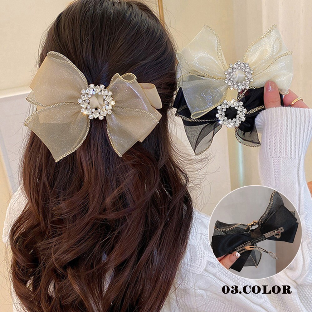 リボンバレッタ ヘアクリップ 千鳥格子柄 千鳥格子柄リボンバレッタ ヘアクリップ : wilk shopping - 通販