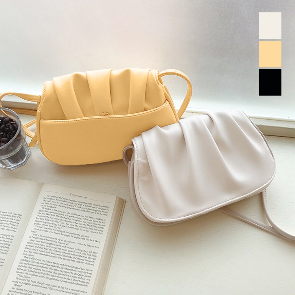 [ ] プリーツ スモールショルダーバッグ MIEL CRISHUNANT ショルダーバッグ バッグ 太プリーツ