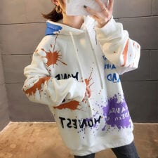 ペイント柄 フード付き パーカー