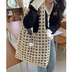 ボアトートバッグ チェック柄 大容量 | ミニミニストア(miniministore 