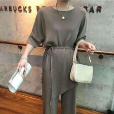 ニットセットアップ 冷感タッチレディース