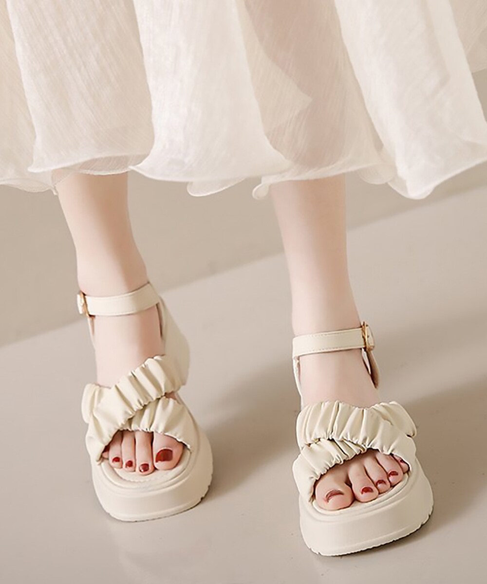 太ベルト サンダル レディース 夏 おしゃれ トレンド Lace Ladies サンダル 太ベルト 厚底 コンフォート ストラップ