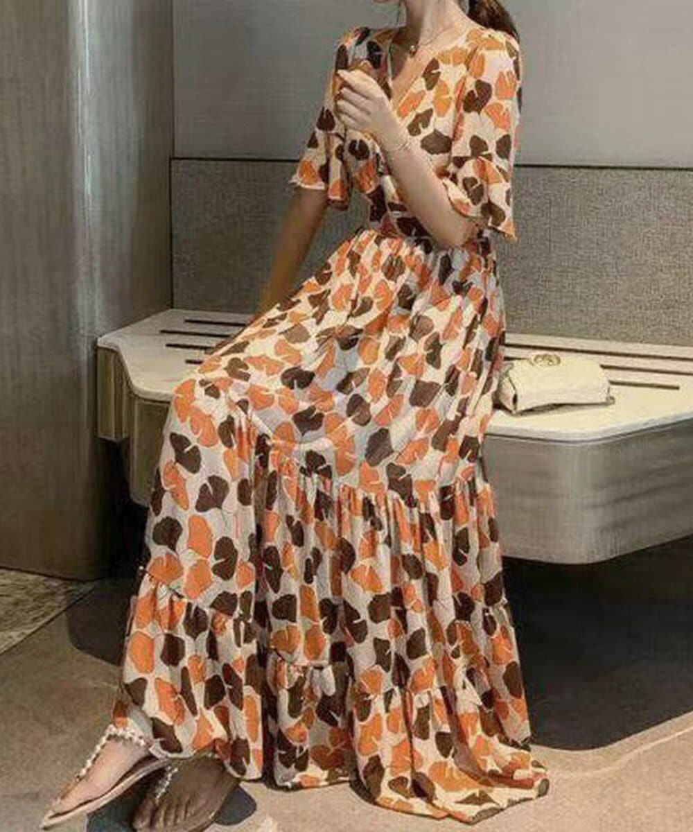 MARNI マルニ ワンピース オレンジ系x黒(花柄) 2108425M0093 MARNI - マルニ MARNI ワンピースの通販 by KOMEHYO ONLINE