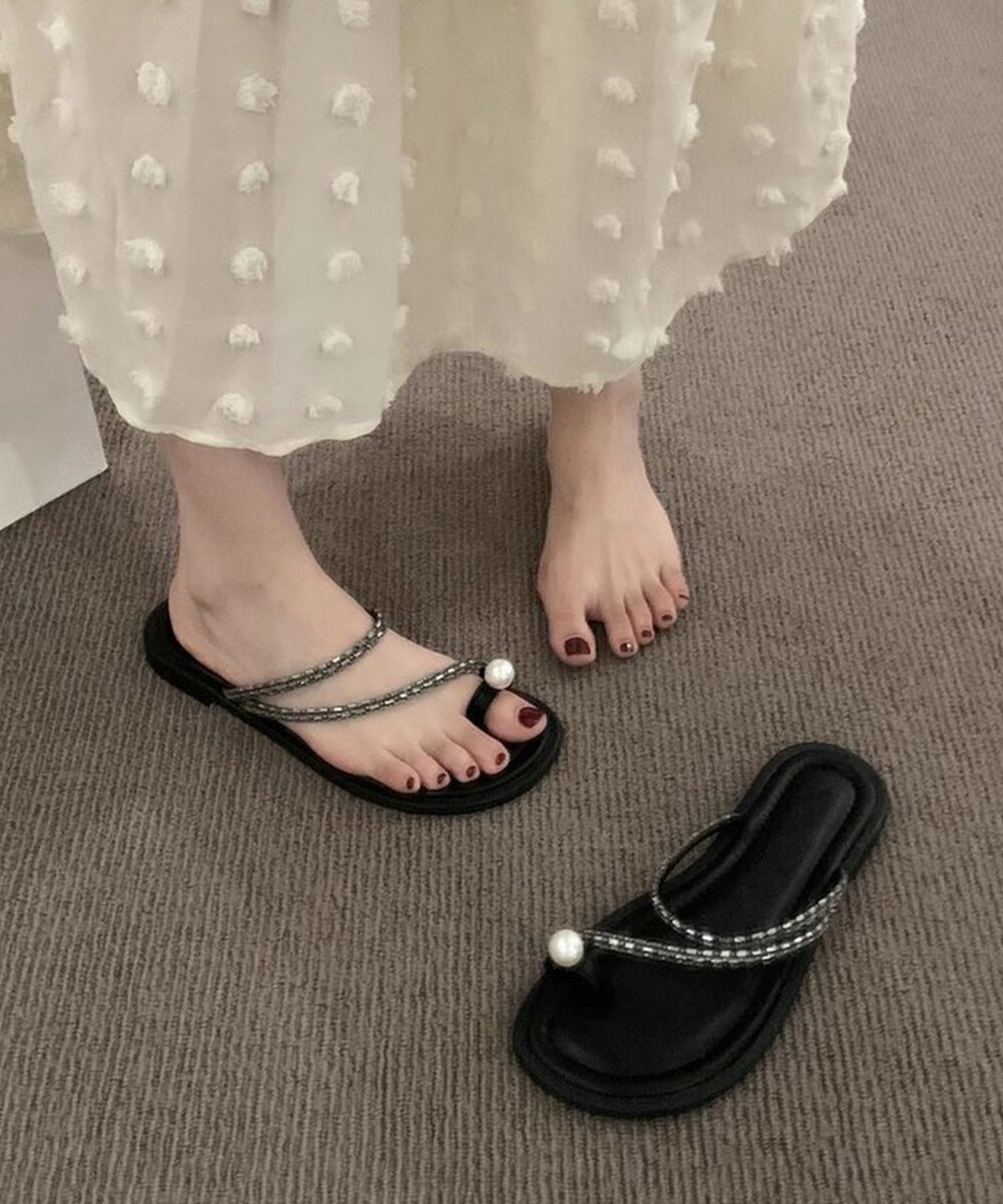 3color■足首ストラップ付き 厚底 親指トングサンダル rs2899 Fashion Letter トングサンダル レディース 日本製 歩きやすい