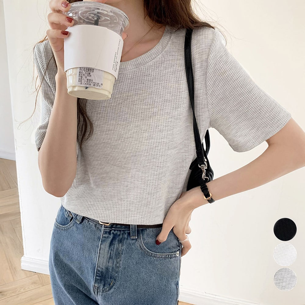 cccmalie ワッフル半袖 ex/tra】ワッフルニット ドビー半袖Tシャツ｜半袖｜ニコル公式