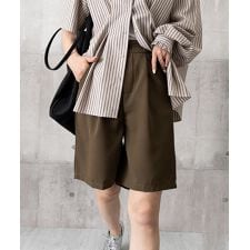 タックショートパンツ ハイウエスト 美脚