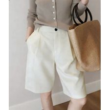 タックショートパンツ ハイウエスト 美脚