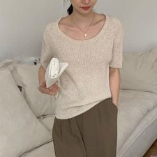 半袖 サマーニット レディースニットソー