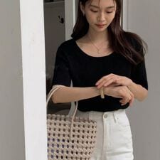 半袖 サマーニット レディースニットソー