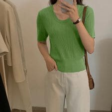 半袖 サマーニット レディースニットソー