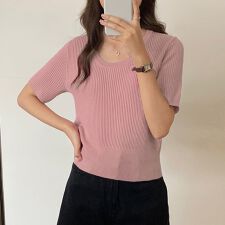 半袖 サマーニット レディースニットソー