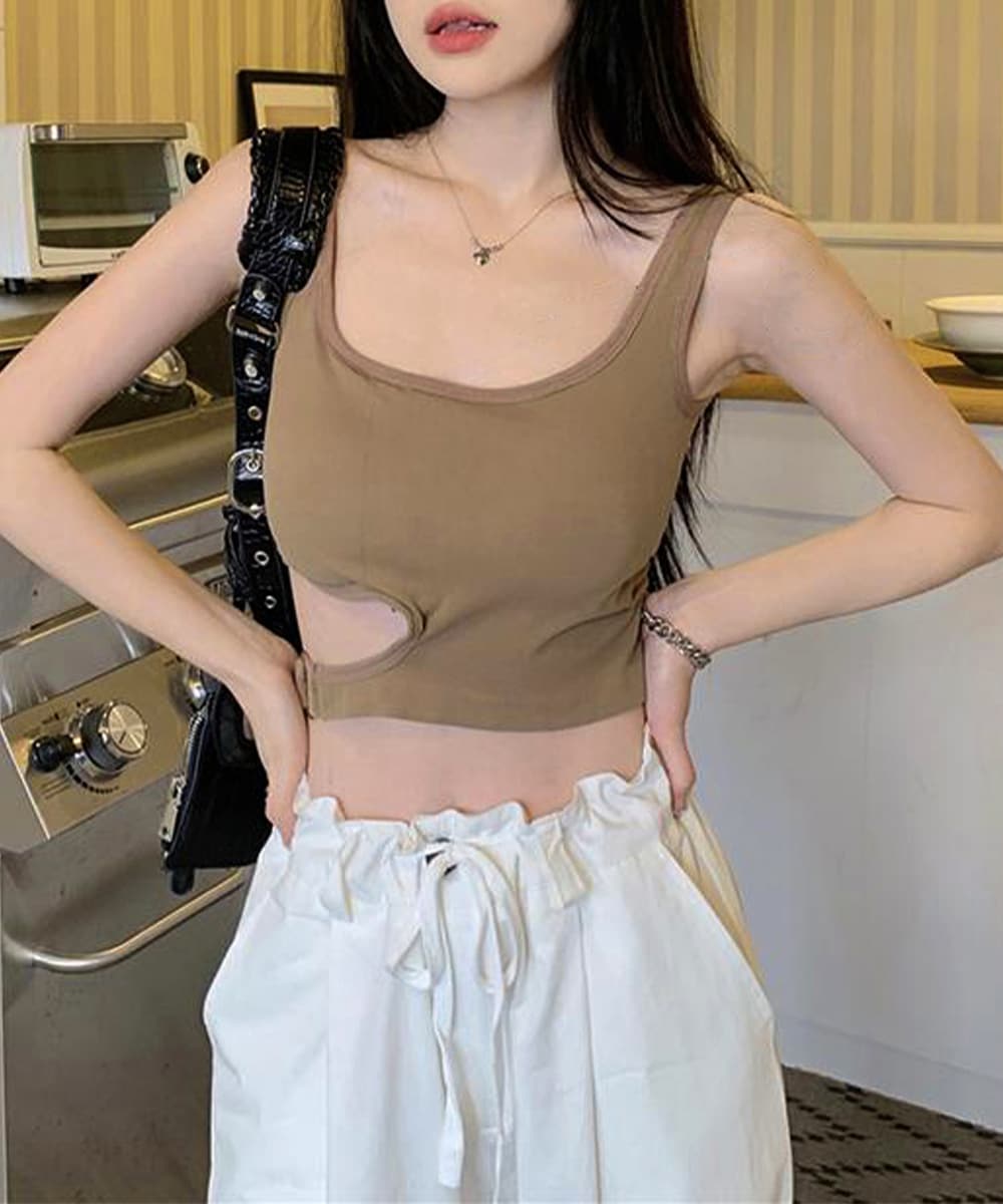 タンクトップレディース カップ付きタンク