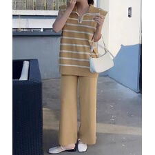 サマーニットセットアップ韓国風上下セット