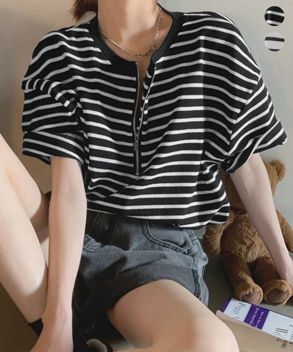 ボーダー柄tシャツ レディース 半袖夏服 | ミニミニストア