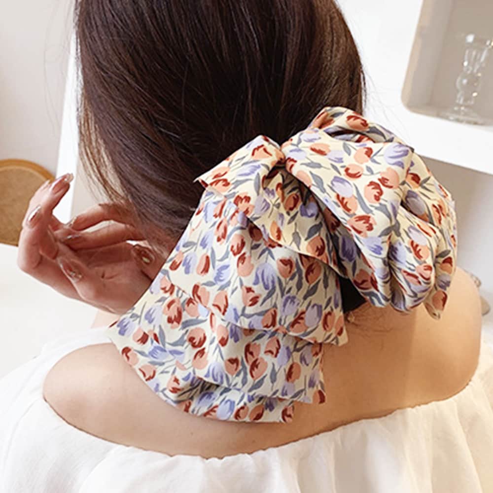 千鳥格子柄リボンバレッタ ヘアクリップ | ミニミニストア