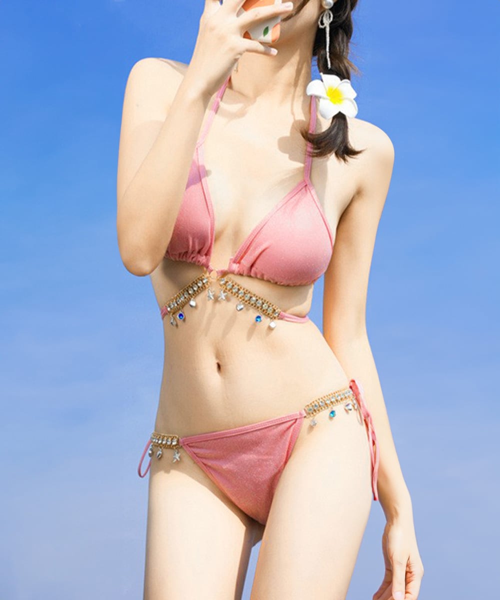 水着 3点セット ビキニ グリッター ハイウエスト 光沢 セクシー 80miaomiao-008-s1.jpg?basethum=225