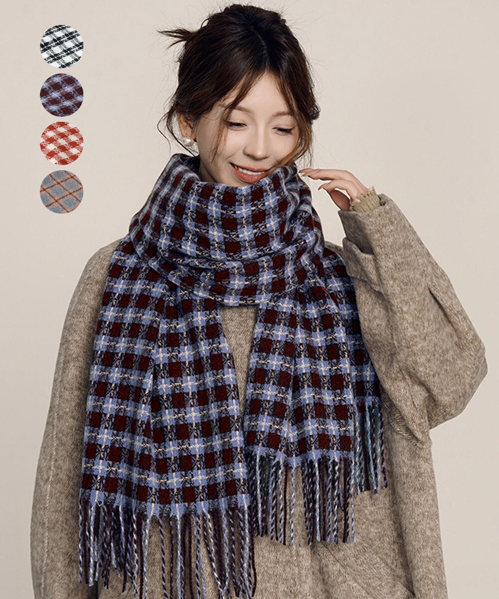 大判 マフラー フリンジストール 韓国風 | ミニミニストア