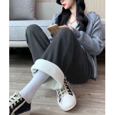 裏起毛 コーデュロイパンツ ハイウエスト