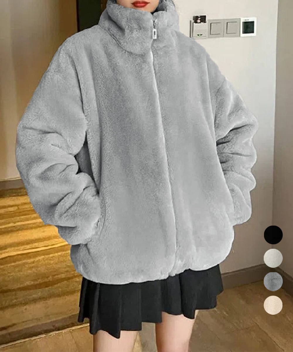 スタンドカラーボアジャケット レディース | ミニミニストア