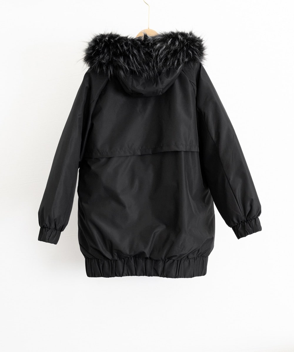 中綿ショートコートファー付きコート韓国風