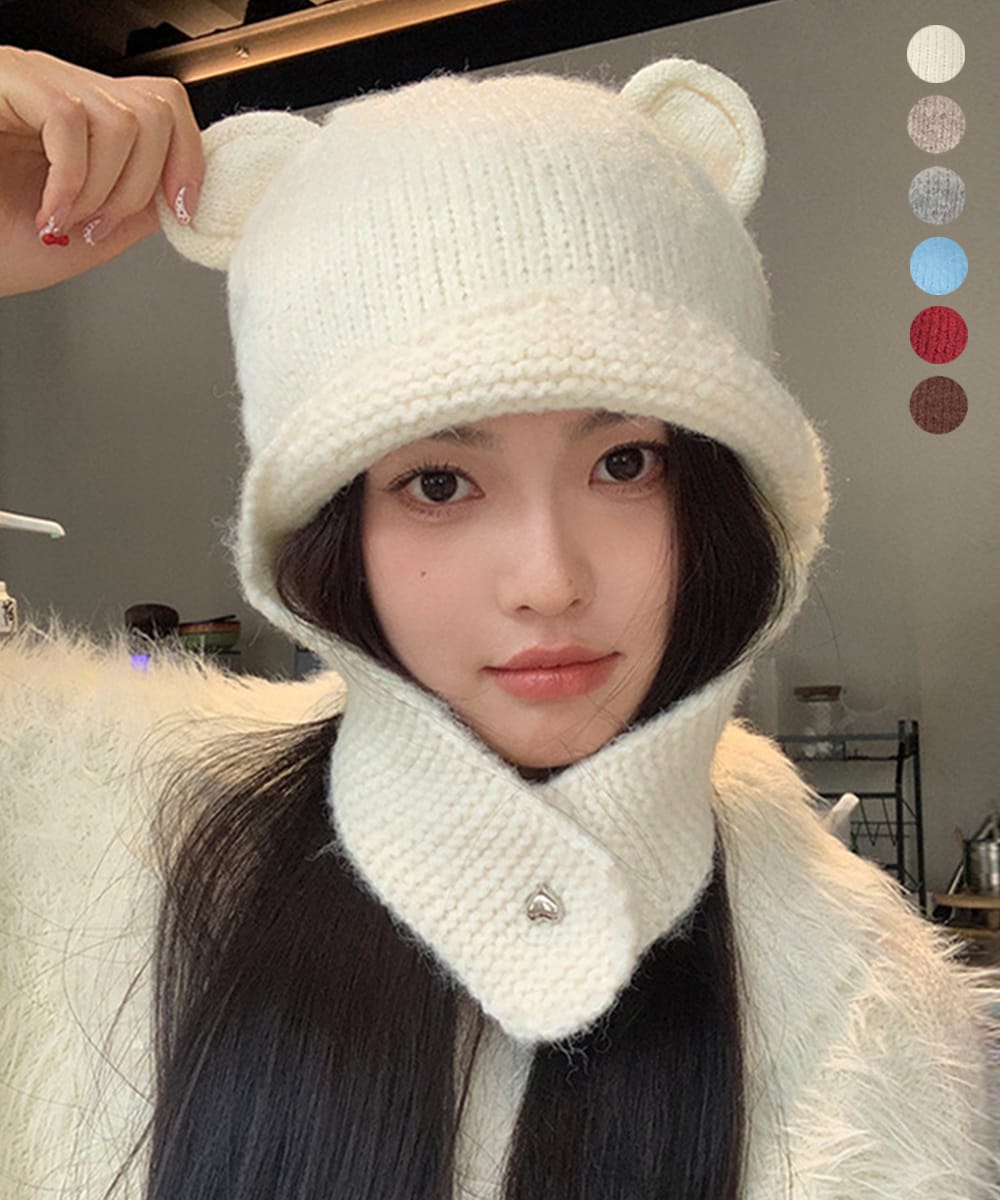 くま耳ニット帽 レディース 韓国風 | ミニミニストア(miniministore