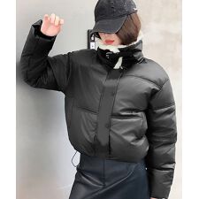 ボア襟エコダウンジャケット 中綿ブルゾン