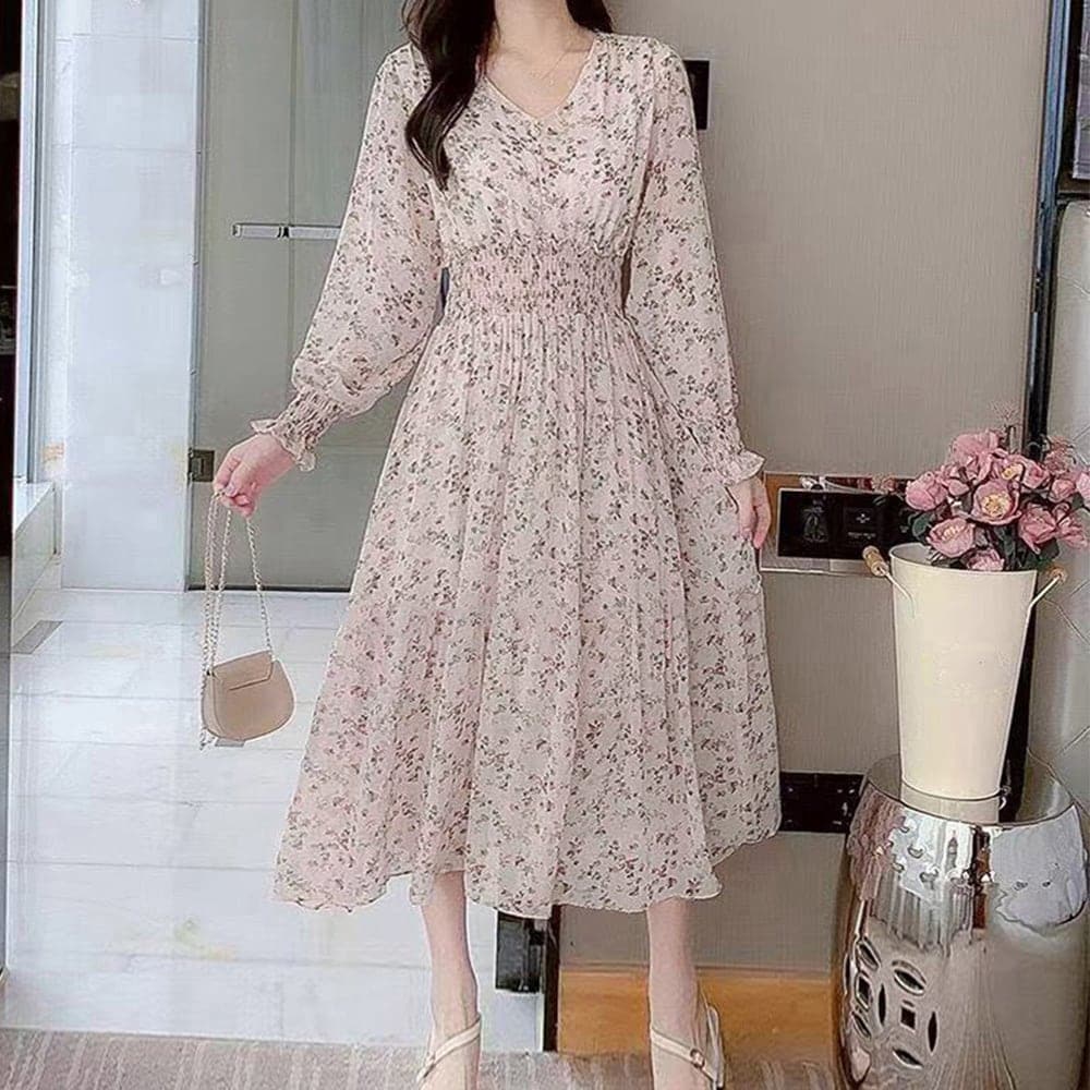 ロング花柄ピンクワンピース✿女子会結婚式パーティーにおすすめ♡ 楽天市場】【楽天1位獲得】ドレス 大人 ピアノ 発表会 ピンク