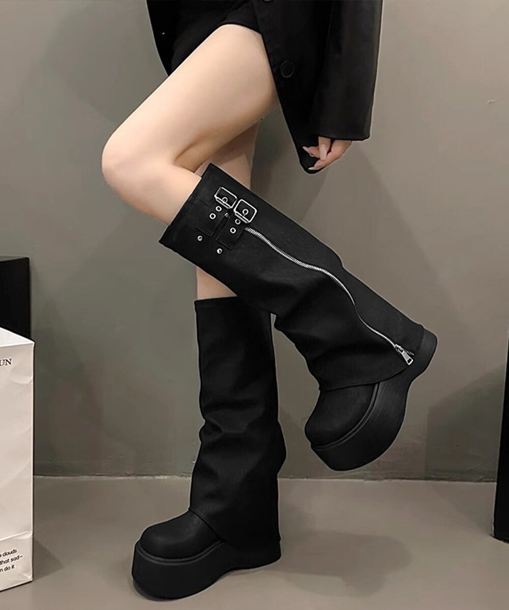 Lovehunter ラブハンター 厚底ロングブーツ 43 太ソール ブラック SFW