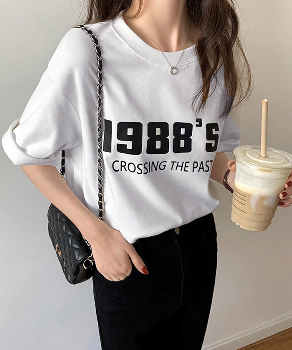 ロゴプリント ｔシャツ 半袖クルーネック