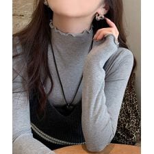 メロウフリル ニットトップス レディース