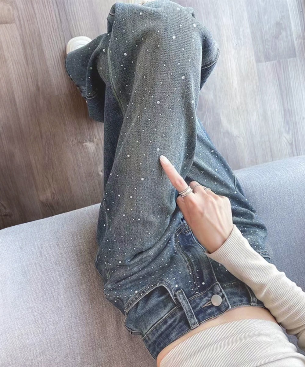 stone  デニム　パンツ キラキラデニムパンツラインストーンデニム | ミニミニストア
