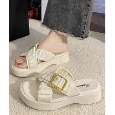 厚底サンダル クロスベルトサンダル韓国風