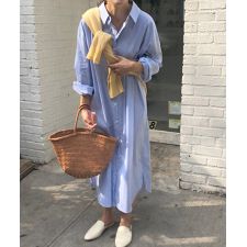 シャツワンピース大きめレディースゆったり