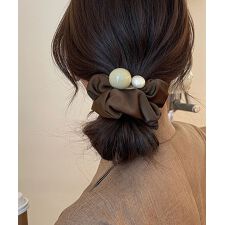 シュシュ ヘアゴム パール 髪飾り
