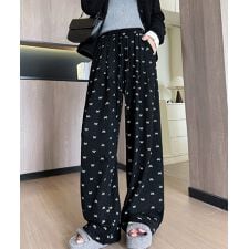 薄手スウェットパンツ 韓国風ワイドパンツ