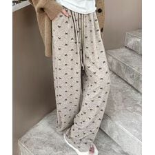 薄手スウェットパンツ 韓国風ワイドパンツ
