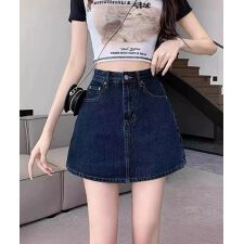 デニムスカパンハイウエストショートパンツ