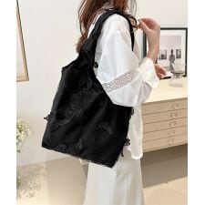 蝶モチーフトートバッグ大容量肩掛けバッグ